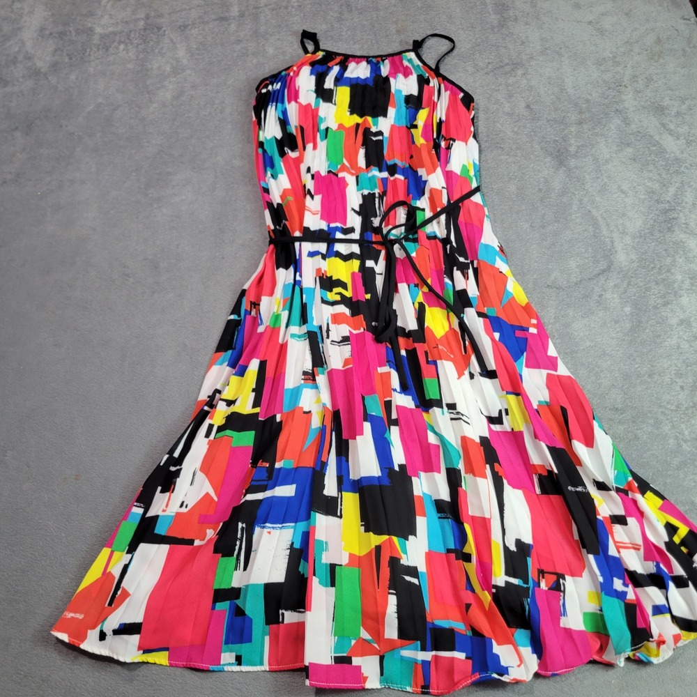 Rare Editions Girls Dress 8 Multicolor Abstract Geometric Pleated Maxi E434928‎